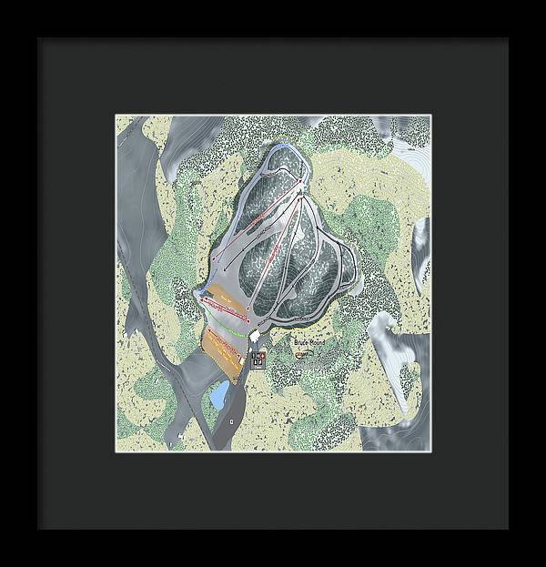 Bruce Mound Ski Trail Map - Framed Print - Powderaddicts