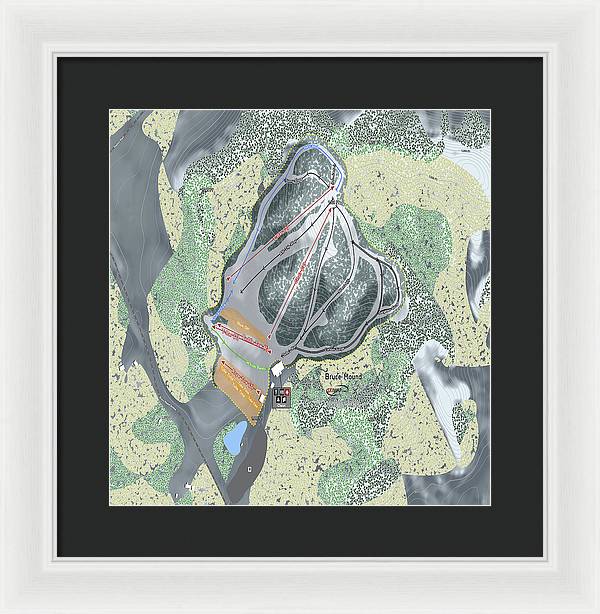 Bruce Mound Ski Trail Map - Framed Print - Powderaddicts