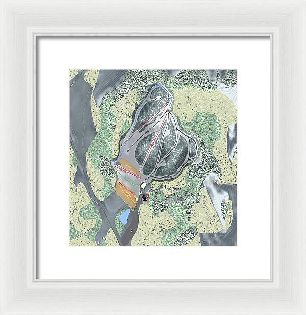 Bruce Mound Ski Trail Map - Framed Print - Powderaddicts