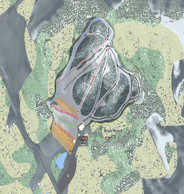 Bruce Mound Ski Trail Map - Art Print - Powderaddicts