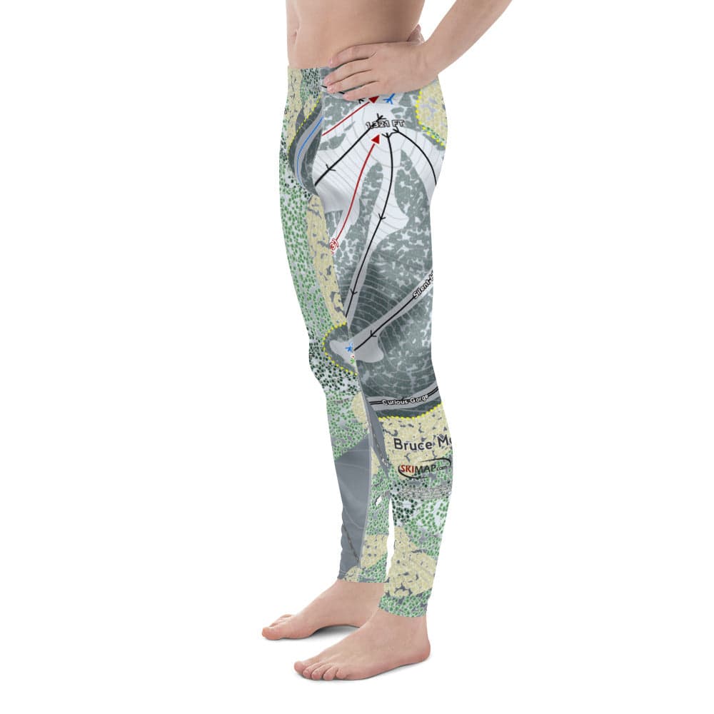 Bruce Mound, Wisconsin Ski Trail Map Men's Base Layer Bottom - Powderaddicts