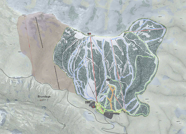 Brundage Ski Trail Map - Art Print - Powderaddicts