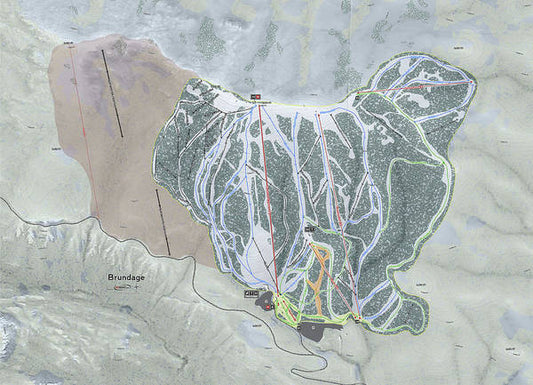 Brundage Ski Trail Map - Art Print - Powderaddicts