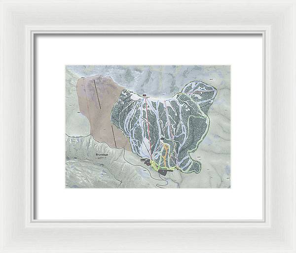 Brundage Ski Trail Map - Framed Print - Powderaddicts