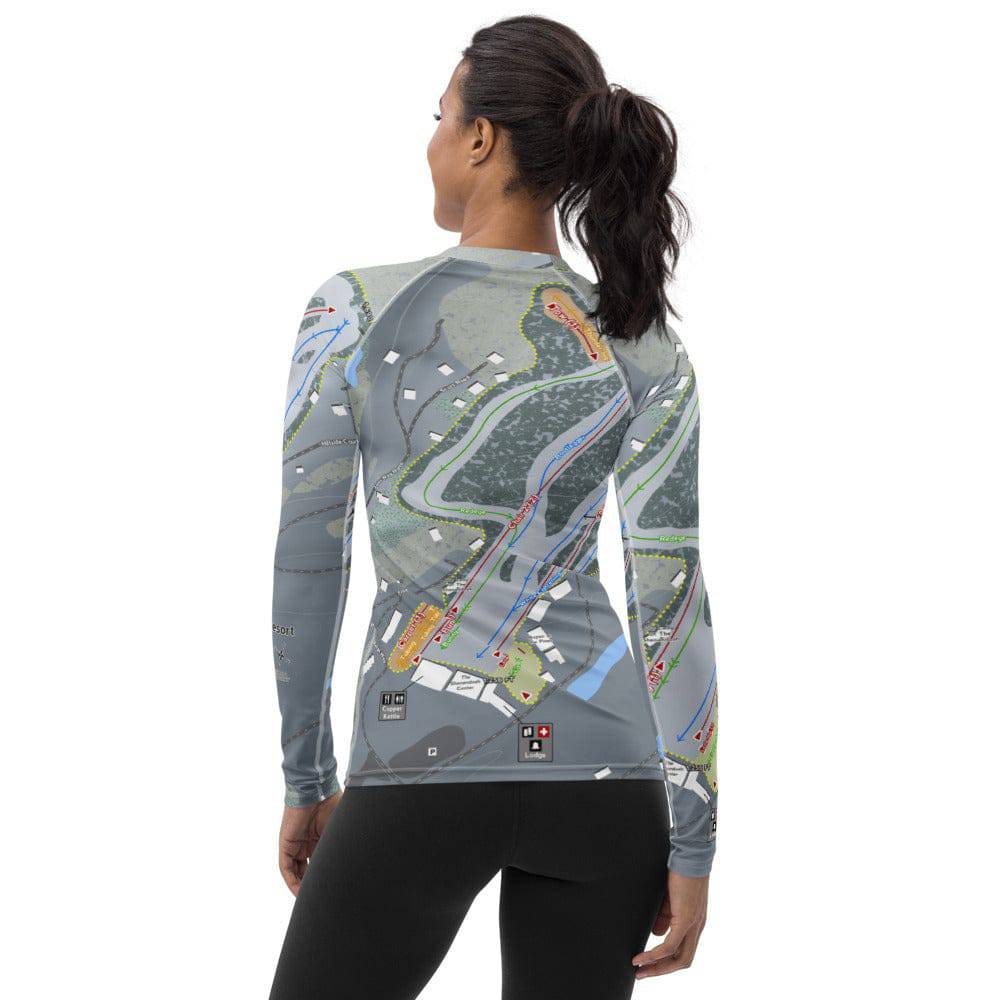 Bryce Resort, Virginia Ski Trail Map Women's Base Layer Top - Powderaddicts