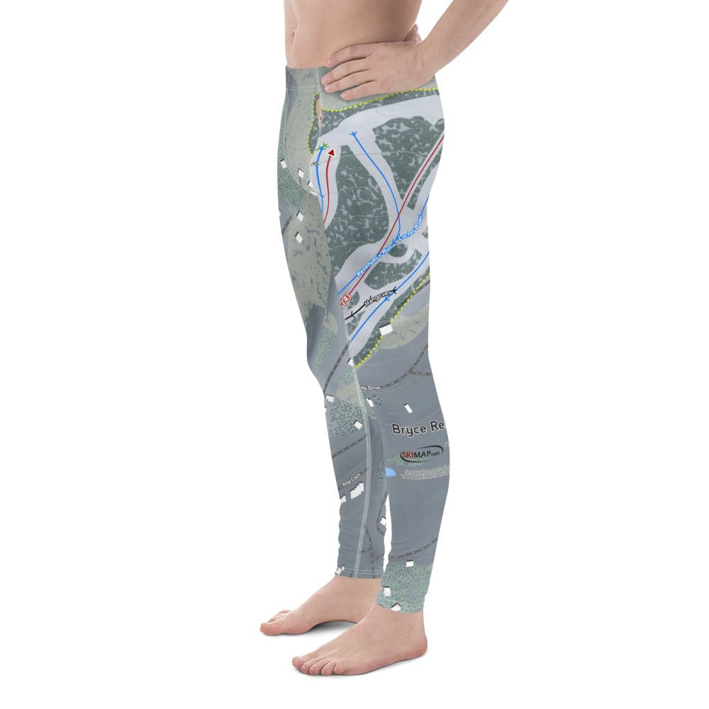 Bryce, Virginia Ski Trail Map Men's Base Layer Bottom - Powderaddicts