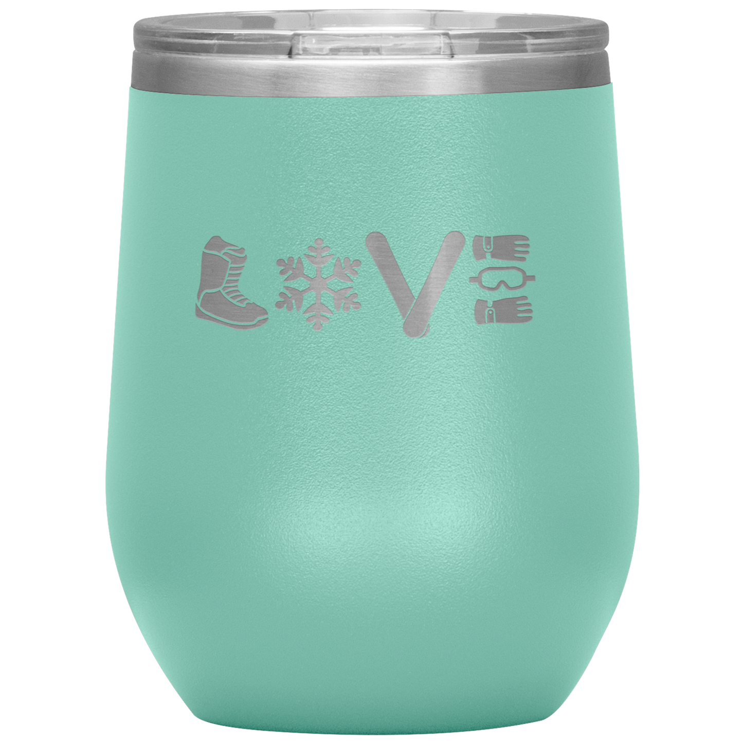 Love Snowboard Symbols Wine 12oz Tumbler - Powderaddicts
