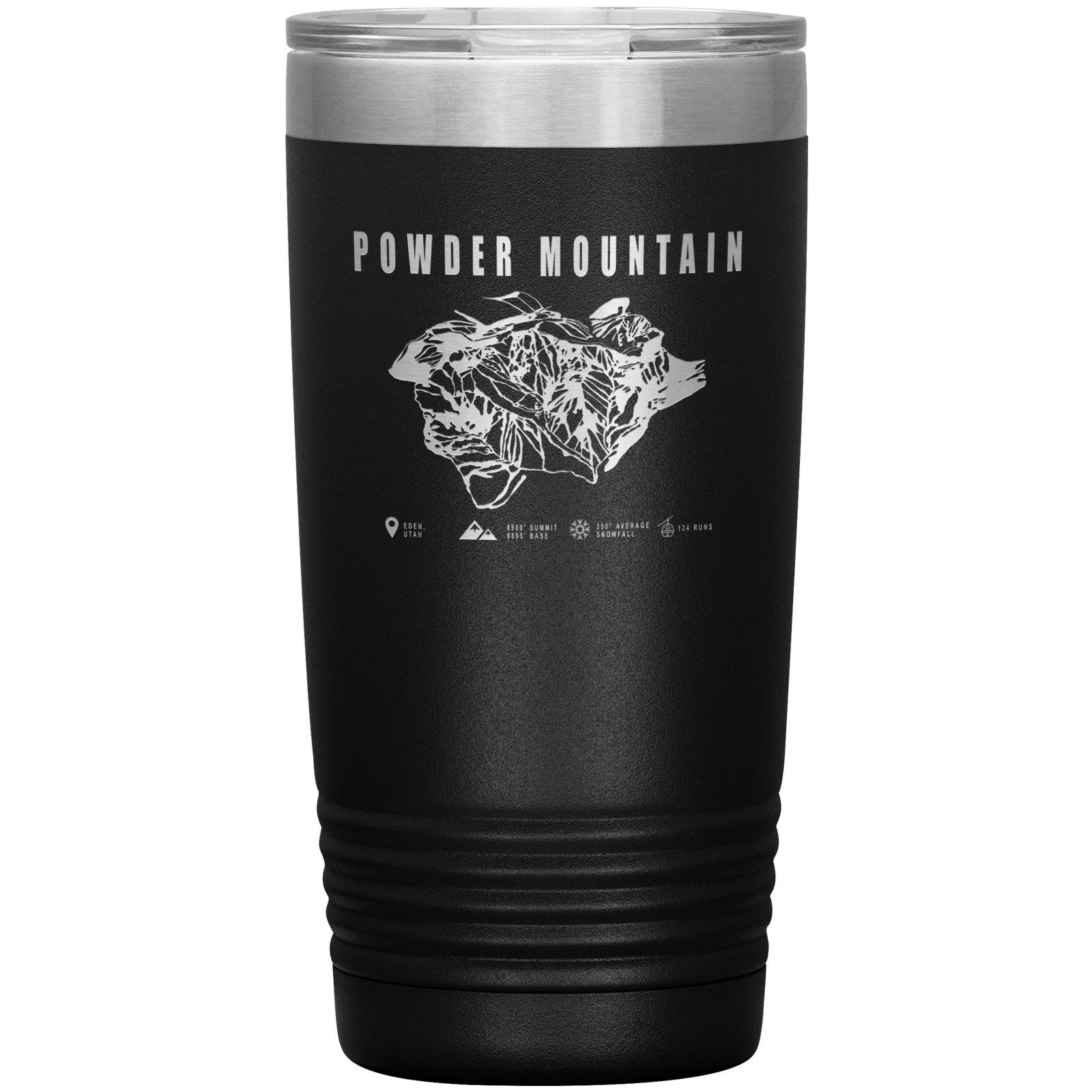 Powder Mountain,Utah Ski Trail Map 20oz Tumbler - Powderaddicts