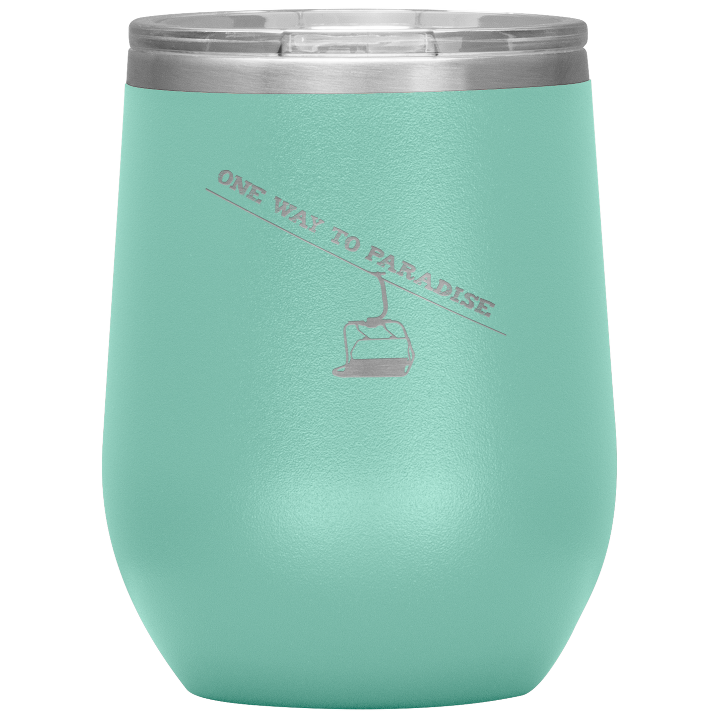 One Way To Paradise Wine 12oz Tumbler - Powderaddicts