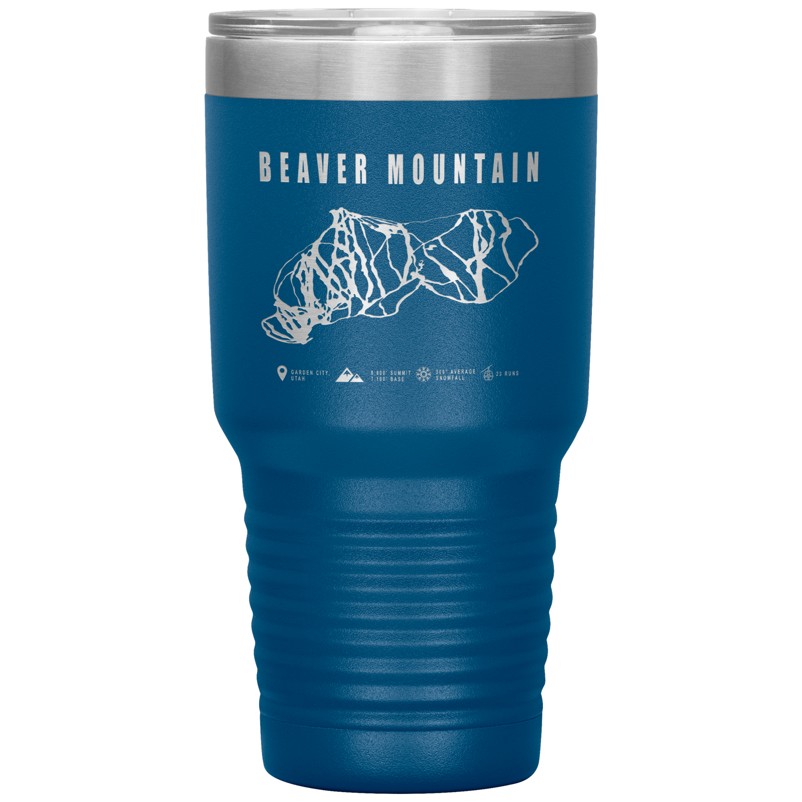 Beaver Mountain,Utah Ski Trail Map 30oz Tumbler - Powderaddicts