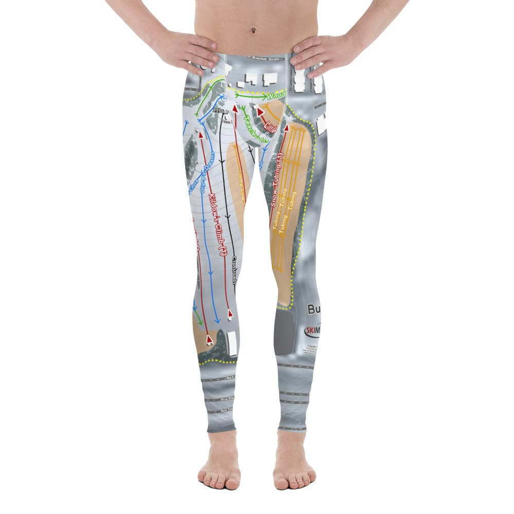 Buck Hill, Minnesota Ski Trail Map Men's Base Layer Bottom