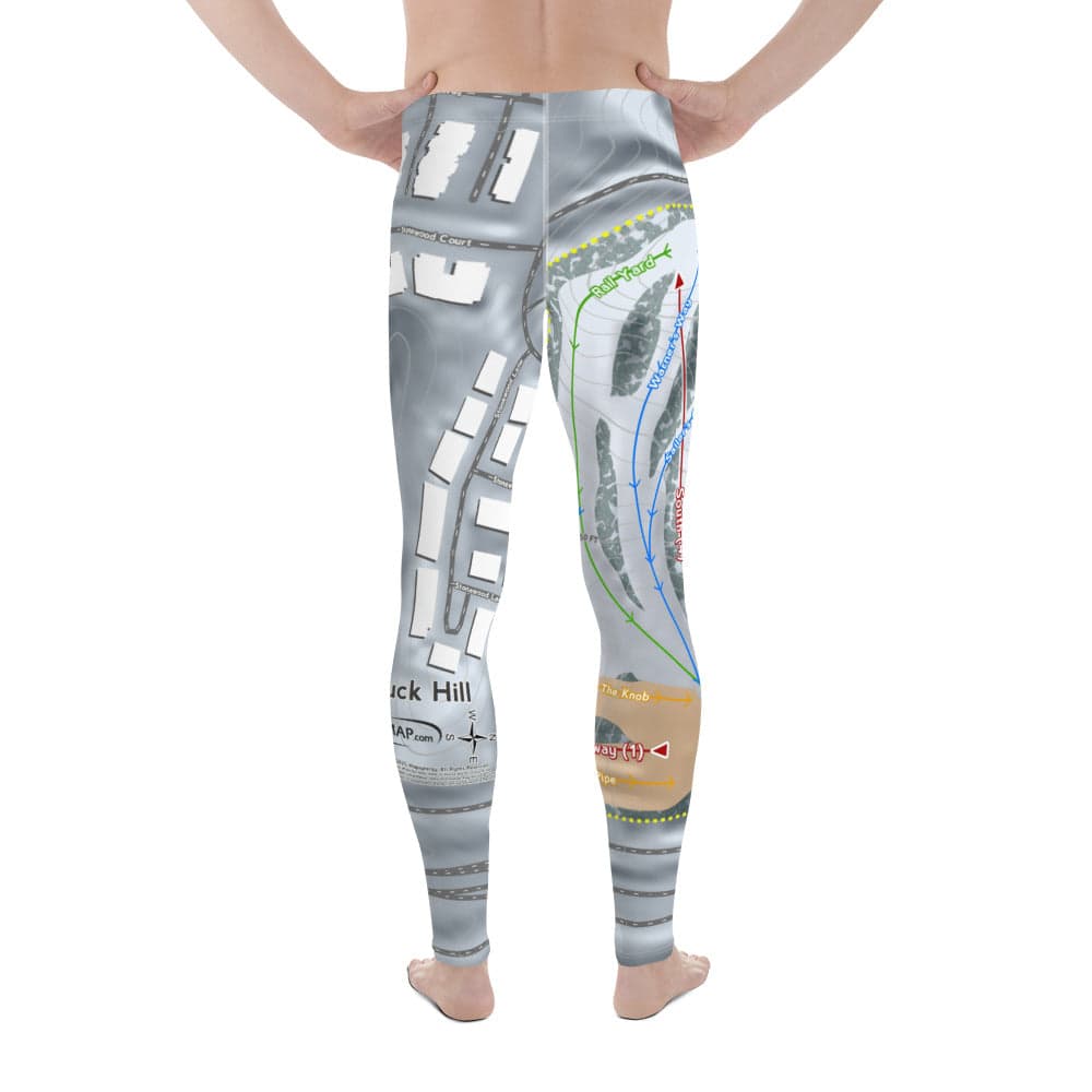 Buck Hill, Minnesota Ski Trail Map Men's Base Layer Bottom - Powderaddicts