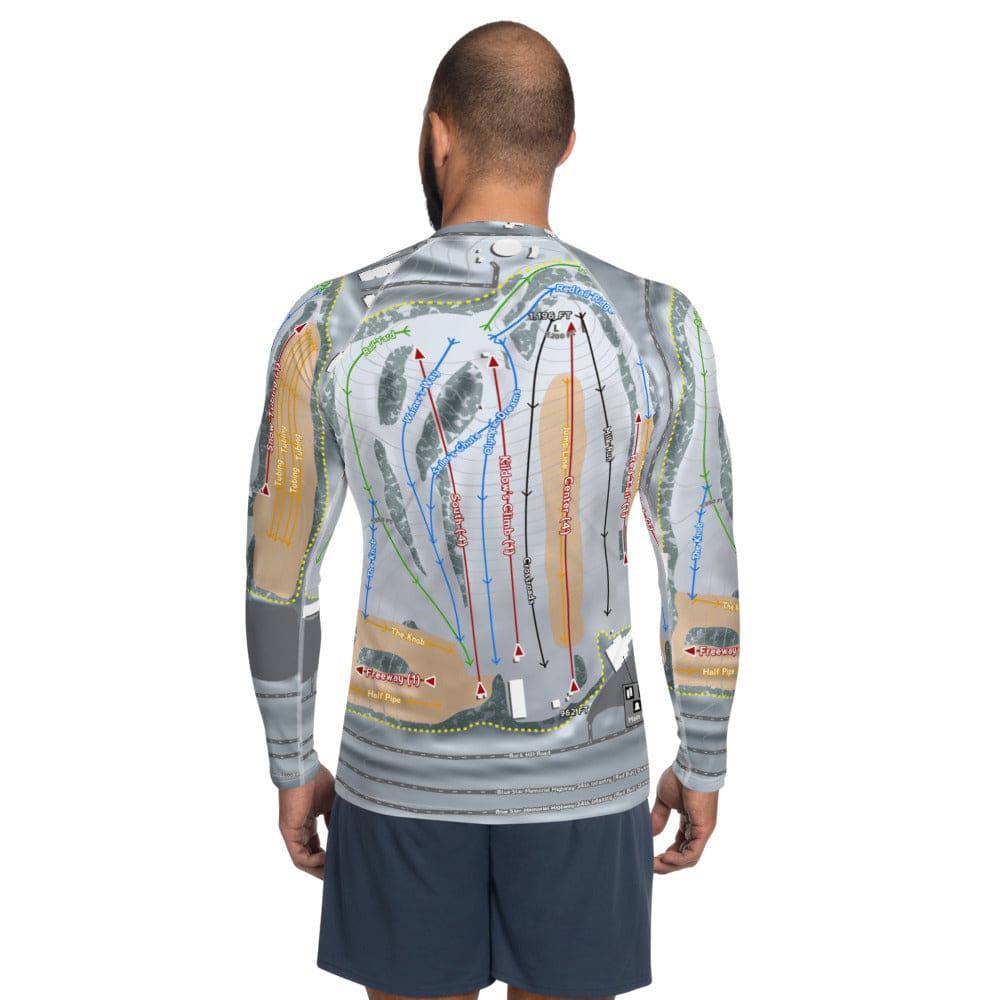 Buck Hill, Minnesota Ski Trail Map Men's Base Layer Top - Powderaddicts
