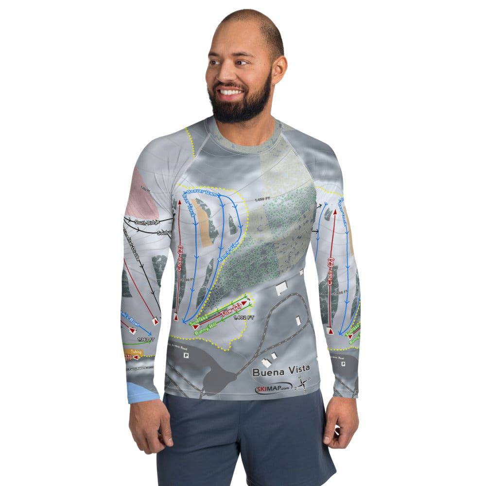 Buena Vista, Minnesota Ski Trail Map Men's Base Layer Top