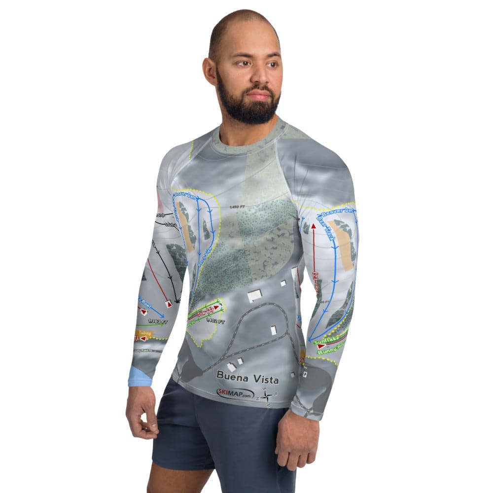 Buena Vista, Minnesota Ski Trail Map Men's Base Layer Top - Powderaddicts
