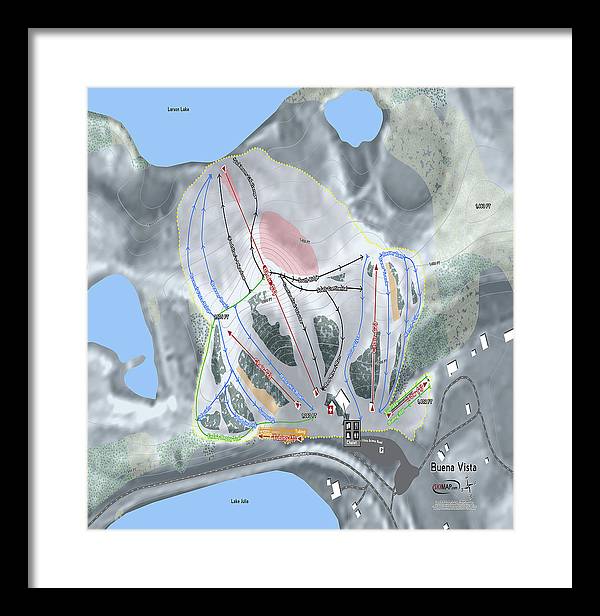 Buena Vista Ski Trail Map - Framed Print - Powderaddicts