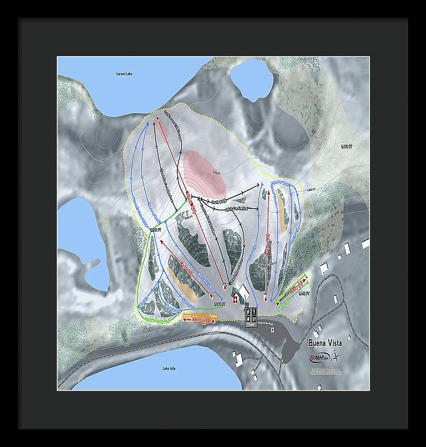 Buena Vista Ski Trail Map - Framed Print - Powderaddicts