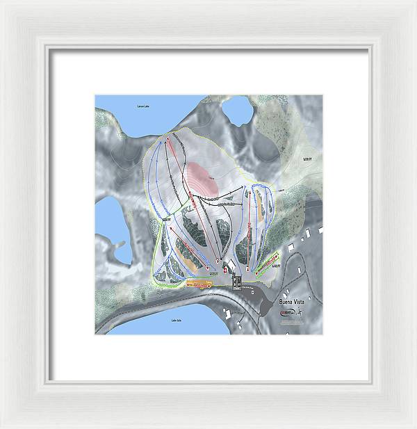 Buena Vista Ski Trail Map - Framed Print - Powderaddicts