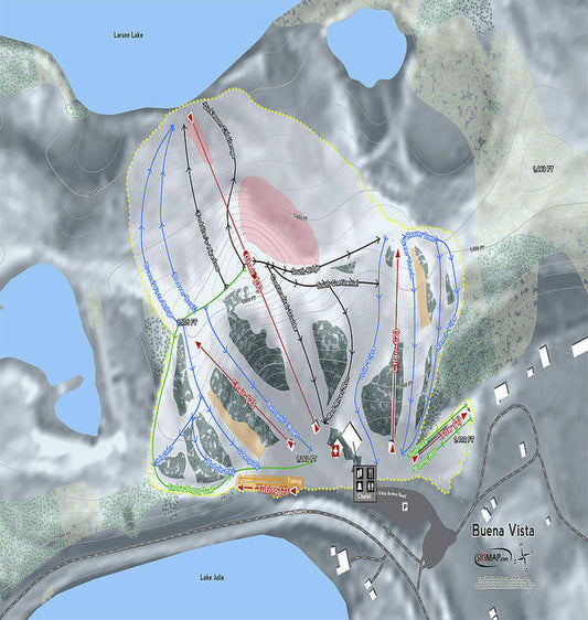 Buena Vista Ski Trail Map - Art Print - Powderaddicts