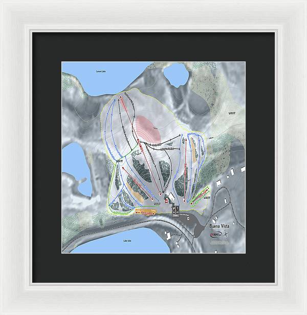 Buena Vista Ski Trail Map - Framed Print - Powderaddicts
