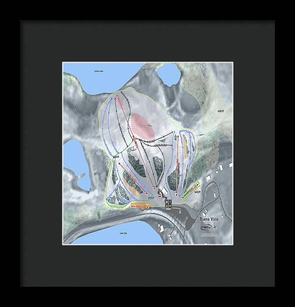 Buena Vista Ski Trail Map - Framed Print - Powderaddicts