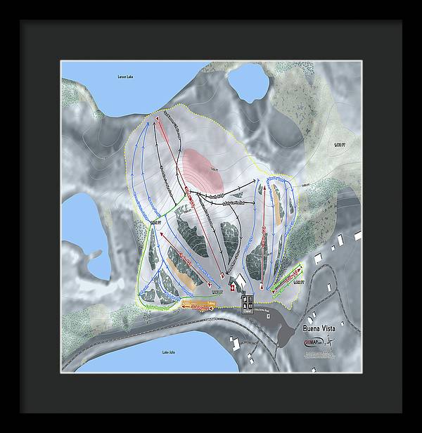 Buena Vista Ski Trail Map - Framed Print - Powderaddicts