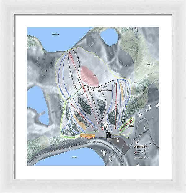 Buena Vista Ski Trail Map - Framed Print - Powderaddicts