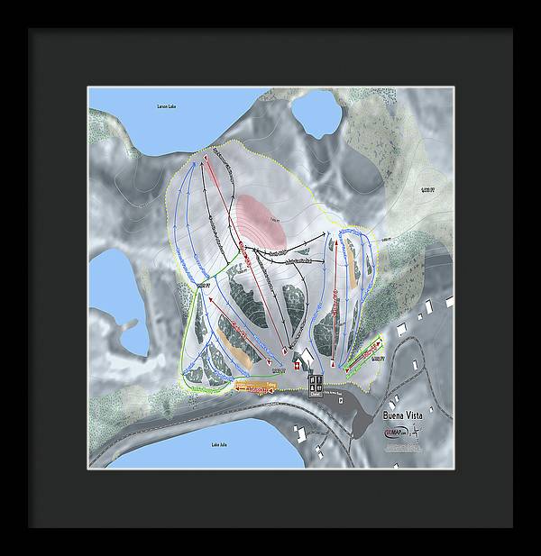 Buena Vista Ski Trail Map - Framed Print - Powderaddicts