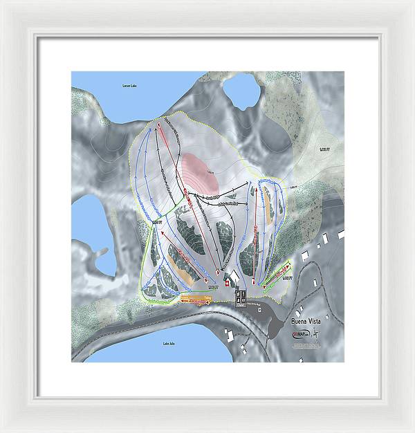 Buena Vista Ski Trail Map - Framed Print - Powderaddicts