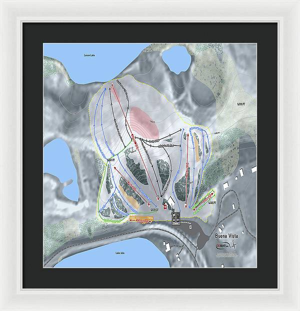 Buena Vista Ski Trail Map - Framed Print - Powderaddicts
