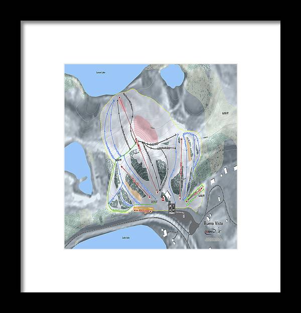 Buena Vista Ski Trail Map - Framed Print - Powderaddicts