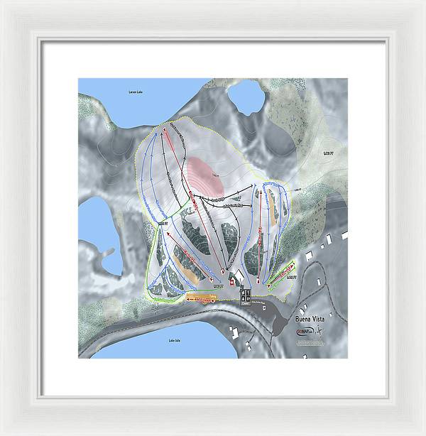 Buena Vista Ski Trail Map - Framed Print - Powderaddicts