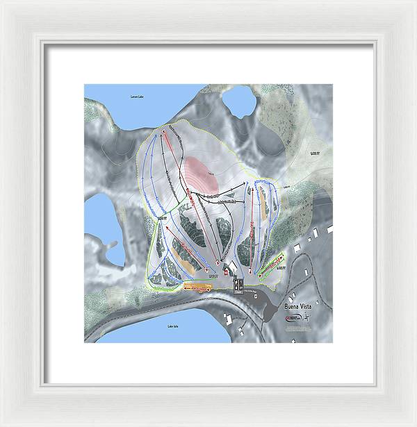 Buena Vista Ski Trail Map - Framed Print - Powderaddicts
