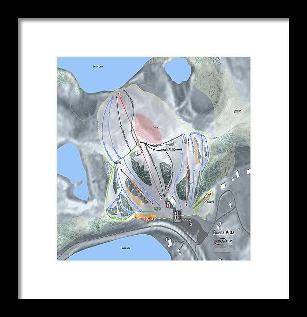 Buena Vista Ski Trail Map - Framed Print - Powderaddicts