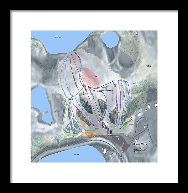 Buena Vista Ski Trail Map - Framed Print - Powderaddicts