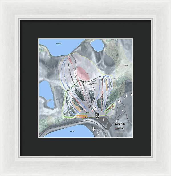 Buena Vista Ski Trail Map - Framed Print - Powderaddicts