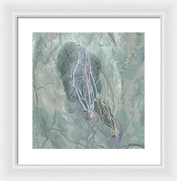 Burke Mtn Ski Trail Map - Framed Print - Powderaddicts