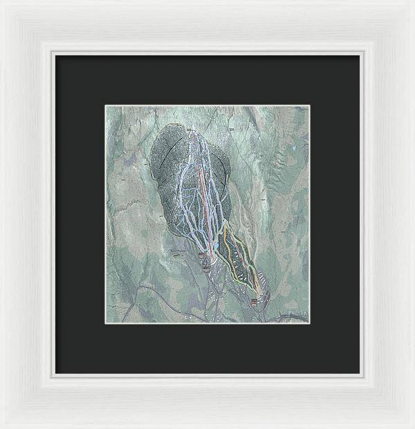Burke Mtn Ski Trail Map - Framed Print - Powderaddicts
