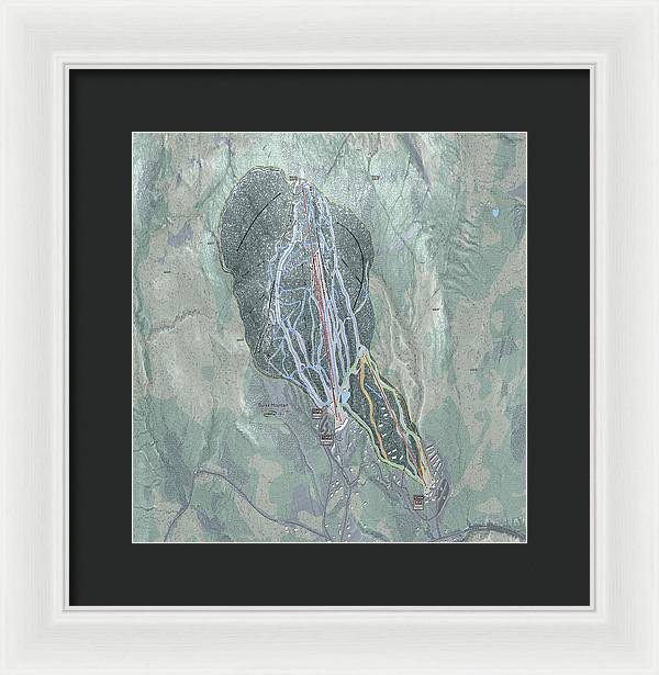 Burke Mtn Ski Trail Map - Framed Print - Powderaddicts