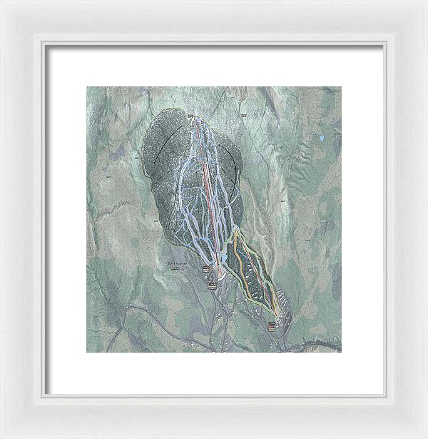 Burke Mtn Ski Trail Map - Framed Print - Powderaddicts