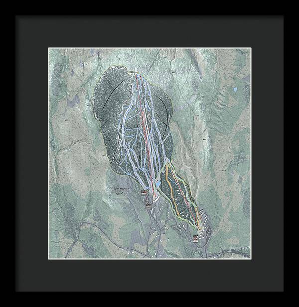 Burke Mtn Ski Trail Map - Framed Print - Powderaddicts