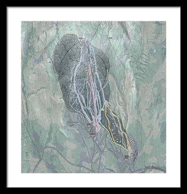 Burke Mtn Ski Trail Map - Framed Print - Powderaddicts