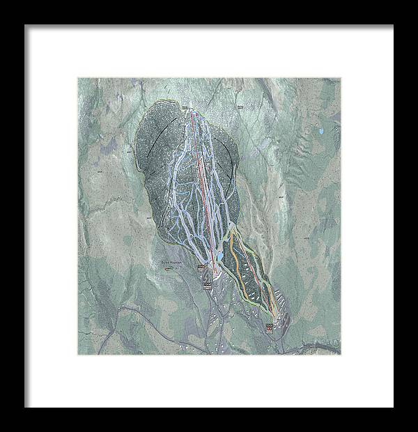 Burke Mtn Ski Trail Map - Framed Print - Powderaddicts