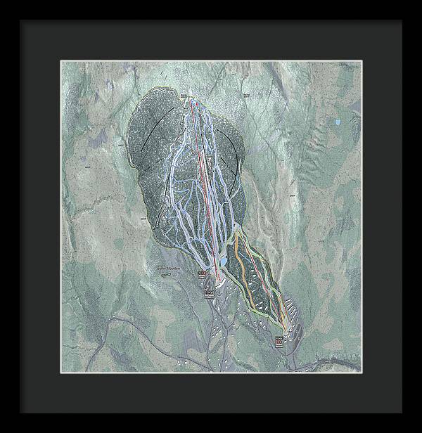 Burke Mtn Ski Trail Map - Framed Print - Powderaddicts