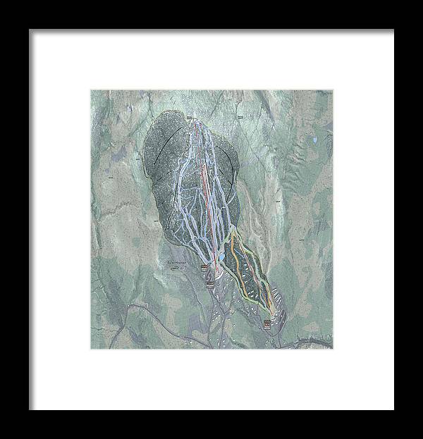 Burke Mtn Ski Trail Map - Framed Print - Powderaddicts
