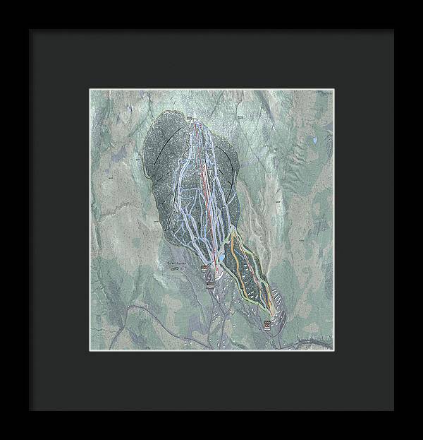 Burke Mtn Ski Trail Map - Framed Print - Powderaddicts