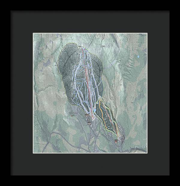 Burke Mtn Ski Trail Map - Framed Print - Powderaddicts