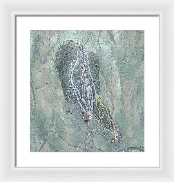 Burke Mtn Ski Trail Map - Framed Print - Powderaddicts