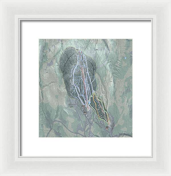 Burke Mtn Ski Trail Map - Framed Print - Powderaddicts