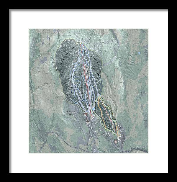 Burke Mtn Ski Trail Map - Framed Print - Powderaddicts